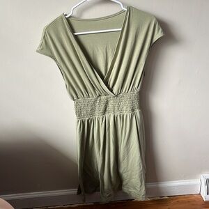 Green Knee Length Summer Dress